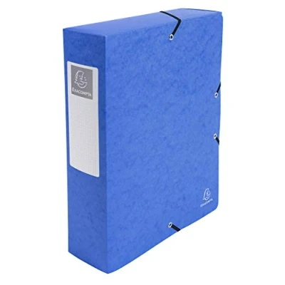 Afbeelding van Exacompta 50832E archiefdozen, Manila karton, met elastische sluiting, 80 mm, A4, blauw, 6 stuks