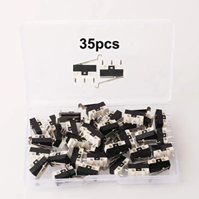 Afbeelding van GTIWUNG 35 stuks micro schakelaar, schakelaar met lange hendel, scharnier, type R AC 1 A, 125 V, 3 polig, SPDT limiet voor Arduino