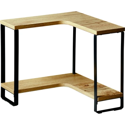 Afbeelding van Kesper Keuken aanrecht hoek etagere 2 niveaus hout/metaal organizer 30 x 28 cm verhoger