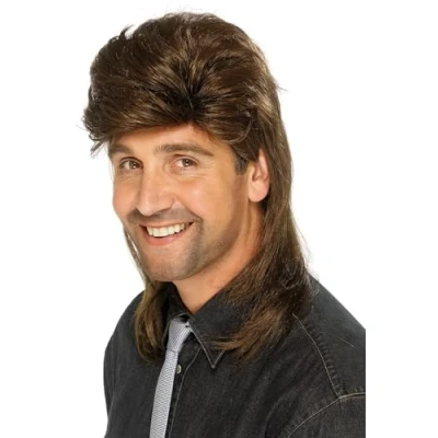 Afbeelding van Smiffys Mullet Pruik Bruin