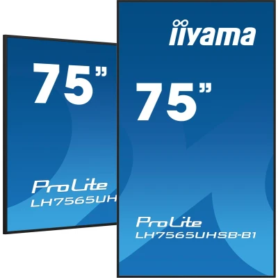 Afbeelding van iiyama LH7565UHSB B1, Kiosk ontwerp, 189,2 cm (74.5&quot;), LED, 3840 x 2160 Pixels, Wifi, 24/7