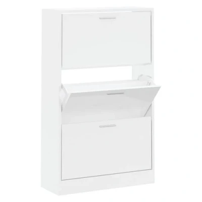 Afbeelding van Schoenenkast 63X24X81 cm Bewerkt Hout Gerookt Eikenkleurig 63 x 24 103 / Hoogglans wit