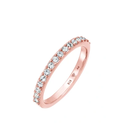 Afbeelding van Elli Ring Dames Band Memoire Elegant met Kristallen in 925 Sterling Zilver