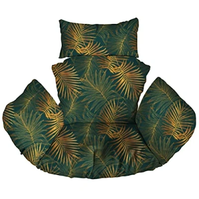 Afbeelding van Ferocity Hangende hangmat stoelkussens, waterdichte stoelbekleding, voor terras, tuin, schommel, hangmand, zitkussen, palm groen [114]