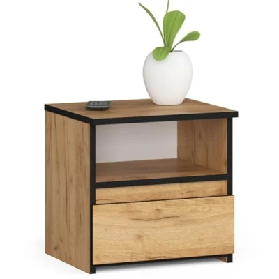 Afbeelding van Commode Craft Eiken Met Lade 40x40x35 cm Zelfmontage Mat Afwerking Stijlvol &amp; Functioneel