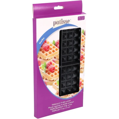 Afbeelding van Patisse Starflex Wafelvorm Voor 4 Stuks Zwart