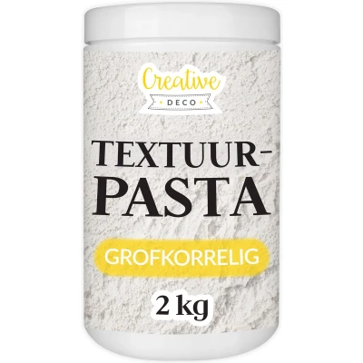 Afbeelding van Creative Deco Structuurpasta Voor Acrylverf 2kg Wit Grobkörnige structuur pasta Kunstprojecten Eenvoudig te Gebruiken met een Spatel 3D effecten, Structuren, Texturen