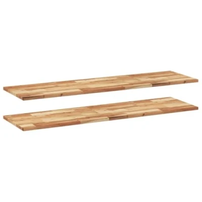 Afbeelding van vidaXL Wandschappen 2 st zwevend olieafwerking 120x40x2 cm acaciahout