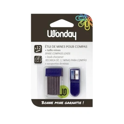 Afbeelding van WONDAY Etui met 12 vullingen 2 mm voor passer puntenslijper