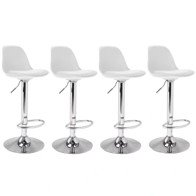 Afbeelding van Lot de 4 tabourets bar KARL design blanc