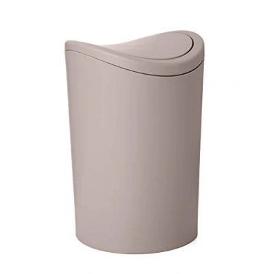 Afbeelding van Tatay Afvalemmer met kanteldeksel, inhoud 6 liter, van polypropyleen, BPA vrij, taupe, afmetingen 19 x 28 cm