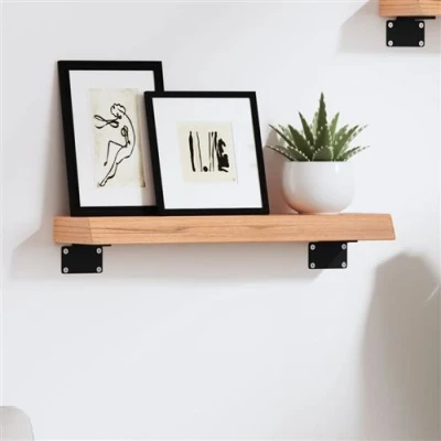 Afbeelding van Wandschap 40x10x4 cm behandeld massief eikenhout lichtbruin