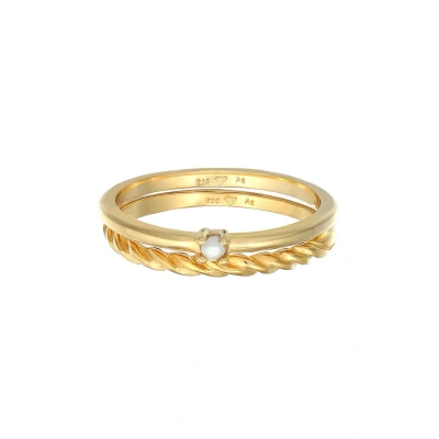 Afbeelding van Elli 2 PACK Ring goldcoloured, Dames, Maat: 52, Gold/coloured