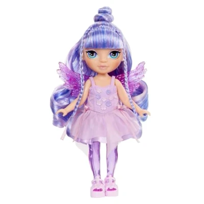 Afbeelding van Rainbow High Littles Fantasy elfjes en diertje Amethyst, kleine, poseerbare, paarse pop van 14 cm Pegasus, fantasie eenhoorn met verwisselbare elfenvleugels. Cadeau voor kinderen 4+ jaar