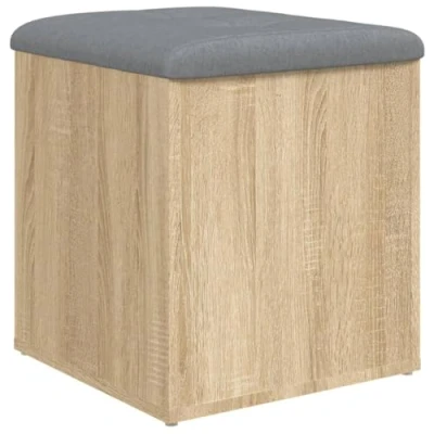 Afbeelding van Opbergbankje 42x42x45 cm bewerkt hout sonoma eikenkleurig