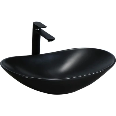 Afbeelding van REA Royal Opzetwastafel Waskom 61.5 x 37 14.5 cm Mat Zwart