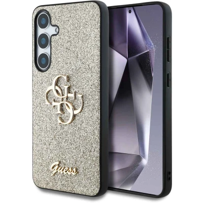 Afbeelding van Guess 4G Metal Logo Glitter Backcover voor de Samsung Galaxy S25 Plus Gold