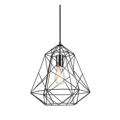 Afbeelding van QAZQA Smart industriële hanglamp zwart incl. wifi ST64 Framework