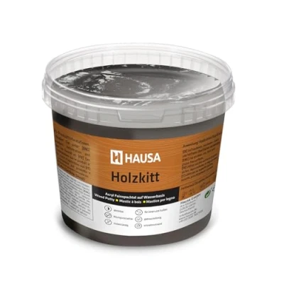 Afbeelding van HAUSA Ebbenhoutplamuur, 1 kg, houtplamuur, plamuur voor het repareren van houtschade, klaar gebruik, uitstekende vulkracht, sneldrogend, bestand tegen