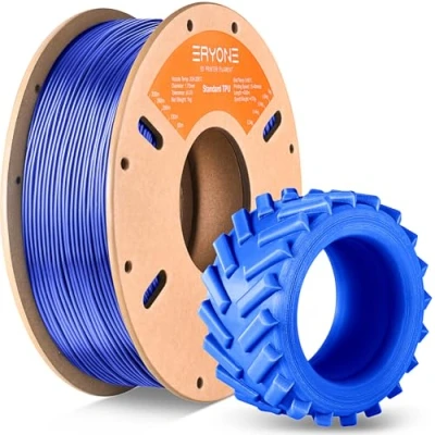 Afbeelding van ERYONE TPU filament 1,75 mm, 3D printerfilament TPU, 1 kg, spoel, +/ 0,05 95 A, blauw