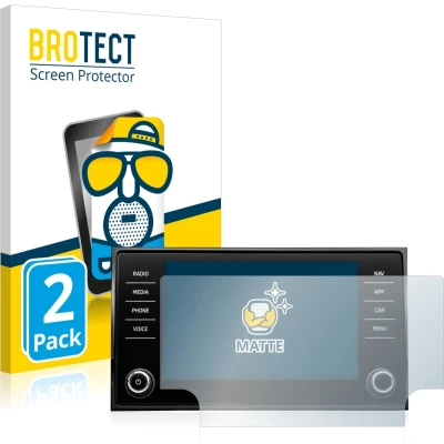 Afbeelding van BROTECT Screenprotector voor Skoda Karoq Amunds Sportline 2021 Infotainment System Folie Beschermfolie matte (2 Stuks)
