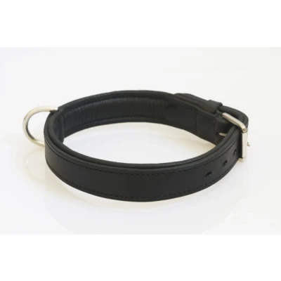 Afbeelding van Hondenhalsband nikkelen fournituren extra breed zwart 50 cm