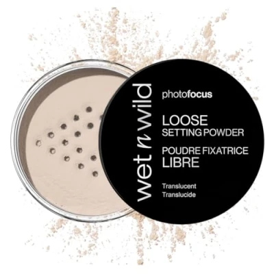Image de Wet n Wild Photo Focus Loose Setting Powder, Poudre de Fixation Soyeuse et Légère pour Fixer, Matifier, Absorber l&#039;huile Cuire, Effet Flou Doux, Translucent, 20g