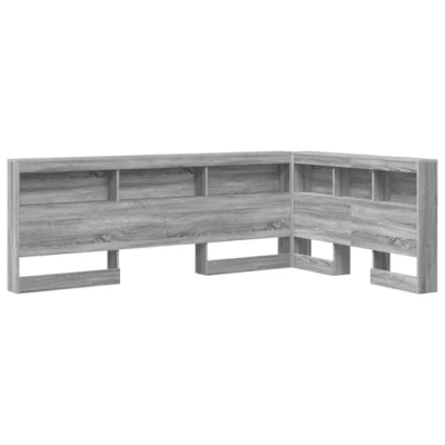 Afbeelding van vidaXL Opberghoofdbord met plank Grijs sonoma 120 cm Bewerkt hout