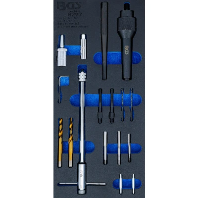 Afbeelding van BGS Bougie demontage en schroefdraadreparatieset M8, M10 17 delig