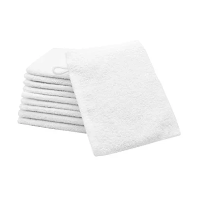 Afbeelding van ZOLLNER Set van 10 washandjes, katoen, ca. 16 x 21 cm, 400 g/m², wit