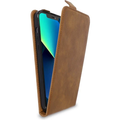 Afbeelding van Cadorabo Hoesje geschikt voor Apple iPhone 13 PRO in CACAO BRUIN Beschermhoes Case Cover flip design, gemaakt van glad kunstleder