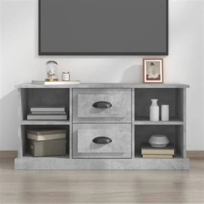 Afbeelding van Tv meubel 99,5x35,5x48 cm bewerkt hout betongrijs
