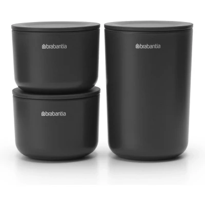 Afbeelding van Brabantia ReNew Opbergpotjes Set 3 delig Dark Grey