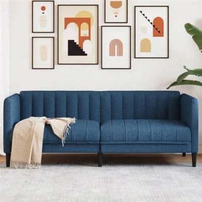 Afbeelding van vidaXL 2 zitsbank stof blauw