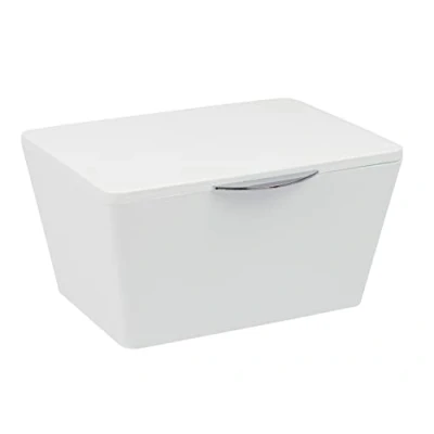 Afbeelding van WENKO Opbergdoos Brasil 19x10x15,5 cm kunststof wit Opbergbox Opbergbak badkamer Organizer