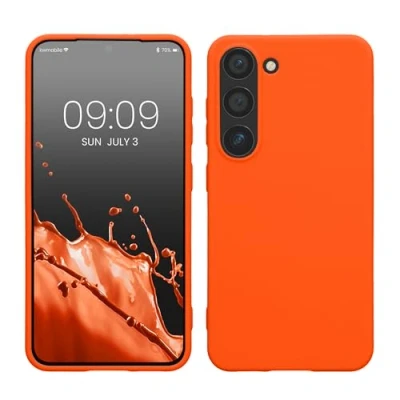 Afbeelding van kwmobile telefoonhoesje geschikt voor Samsung Galaxy S23 Hoesje smartphone Back cover in neon oranje