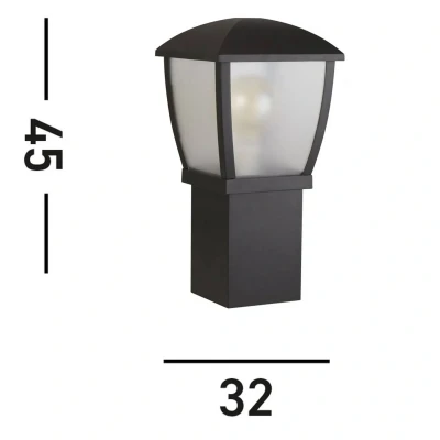 Afbeelding van Seattle sokkellamp, IP44, zwart, hoogte 45 cm, metaal