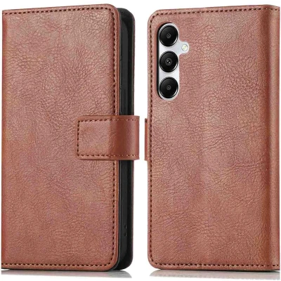 Afbeelding van iMoshion Hoesje Geschikt voor Samsung Galaxy A15 (5G) / (4G) Met Pasjeshouder Luxe Bookcase Bruin