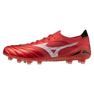 Afbeelding van Mizuno Morelia NEO IV Β Elite Voetbalschoenen met kunststof noppen, Heren, Maat: 44.5, Red/white/black Leer/ synthetisch