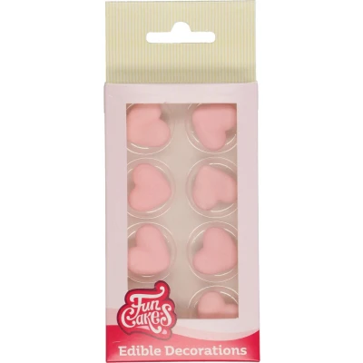 Afbeelding van FunCakes Suikerdecoratie Hart Roze 8 Stuks Eetbare Taartdecoratie