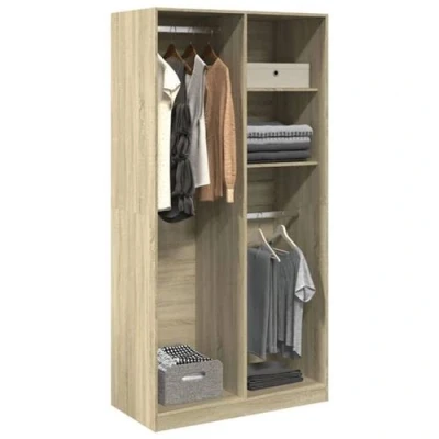 Afbeelding van vidaXL Kledingkast 100x50x200 cm bewerkt hout sonoma eikenkleurig