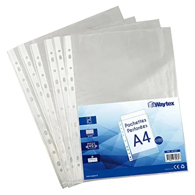 Afbeelding van Waytex Map A4, transparant, generfd, 40 mic zak van 100 931302