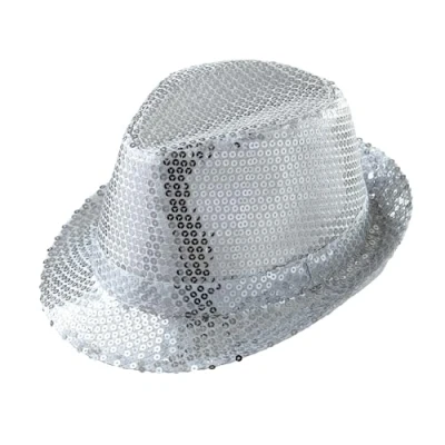 Afbeelding van W WIDMANN MILANO Party Fashion Fedora hoed, paillettenhoed, hoofddeksel, carnaval