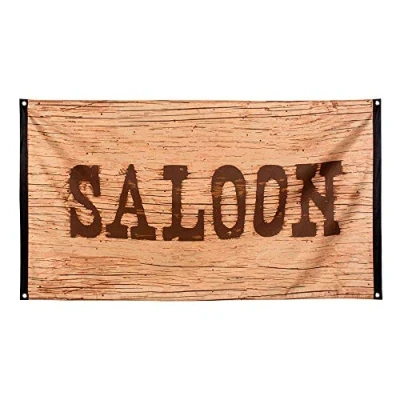 Afbeelding van Boland Polyester vlag Wild West &#039;SALOON&#039; Cowboys &amp; Indianen Cowboy