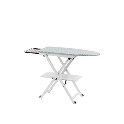 Afbeelding van ARREDAMENTI ITALIA AR_IT 621 STIROCOMODO Strijkplank, verstelbaar/opvouwbaar, massief beuken, kleur wit, gelakt, 135 x 88 45 cm