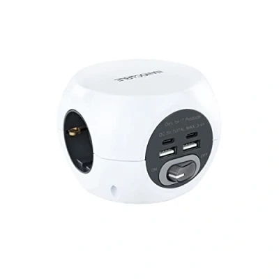 Afbeelding van 3 voudige Stekkerdoos met Schakelaar NANOCABLE 10.37.0001 1,4 m Wit