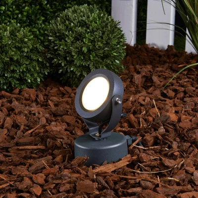 Afbeelding van Lucande LED buitenspot Gavin, 33 cm, antraciet, aluminium