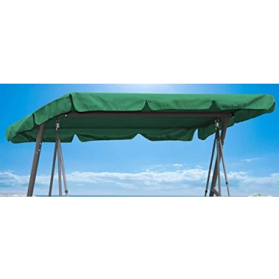 Afbeelding van QUICK STAR Vervangend dak universeel 200 x 145 cm tuinschommel 3 zits groen UV 50 vervangende hoes voor schommeldak