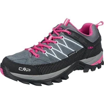 Afbeelding van CMP Rigel LOW Trekking Shoes WP Outdoorschoenen, Dames, Maat: 41, Grey/fuxia/ice Leer/ synthetisch