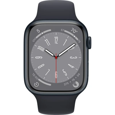 Afbeelding van Apple Watch Series 8 45mm Aluminium Case Middernacht Blauw sportbandje GPS WiFi + 4G 3 Jaar Garantie